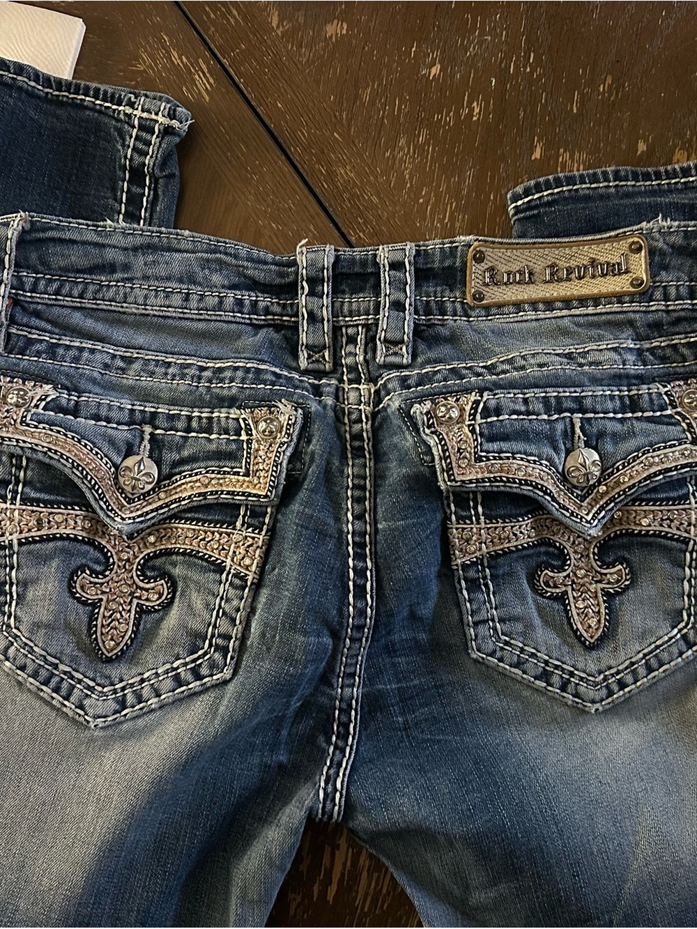 Rock Revival Women's Embellished Dark Blue Boot Cut Jeans